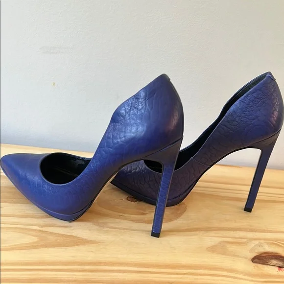 Aldo |Blue Textured Heels Elegant Stiletto Design sz 6 - Picture 6 of 9